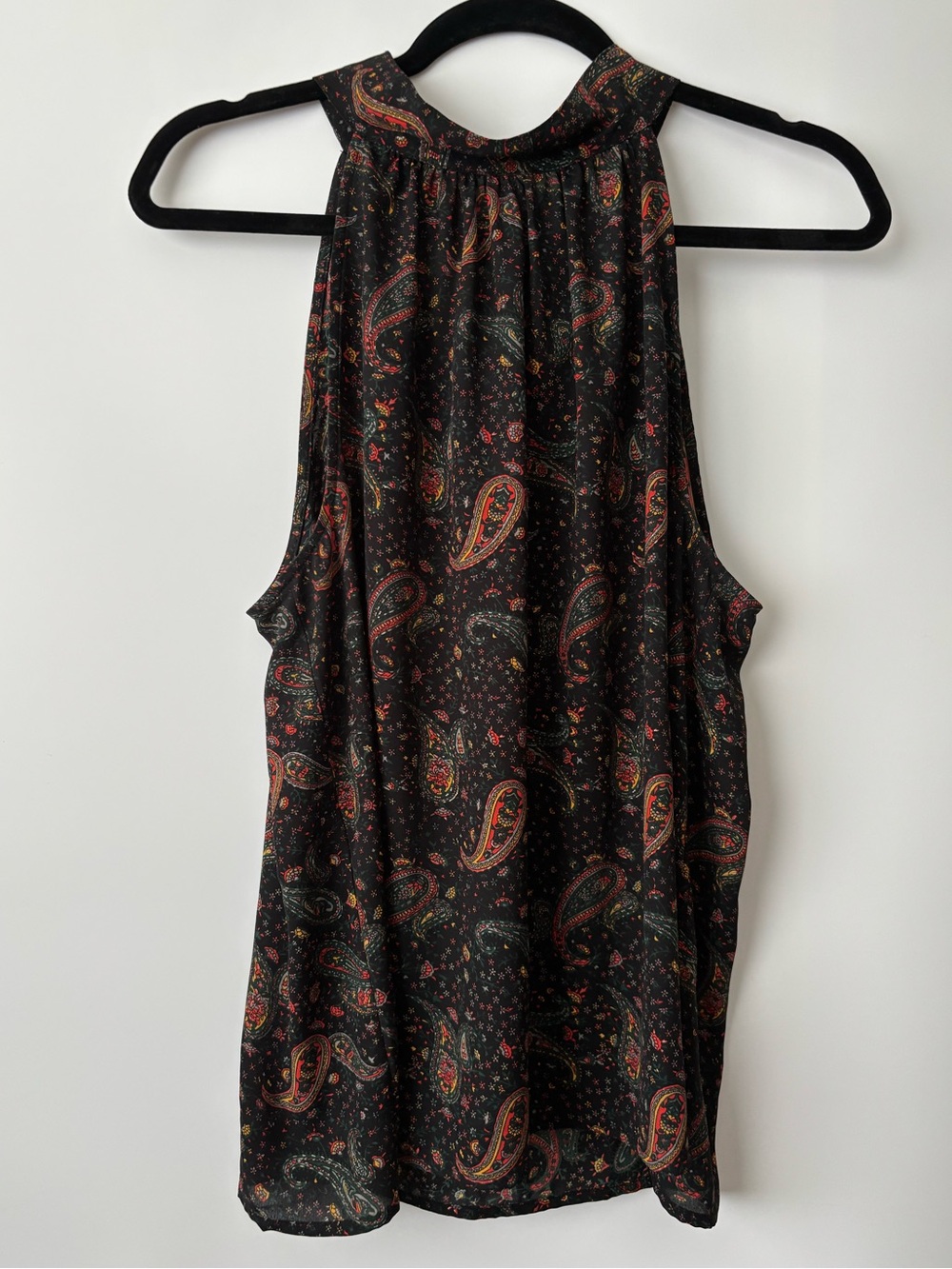 J.Crew High Mock Neck Sleeveless Blouse Paisley Boho Whimsigoth Size 8